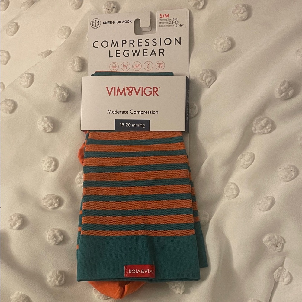 Orange and Teal Compression Socks